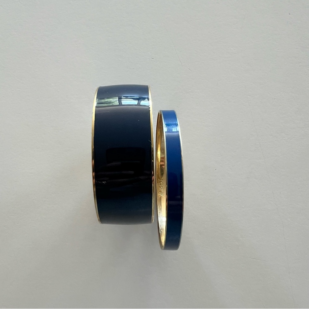 J Crew | Blue and gold enamel bangle set. Excellent condition